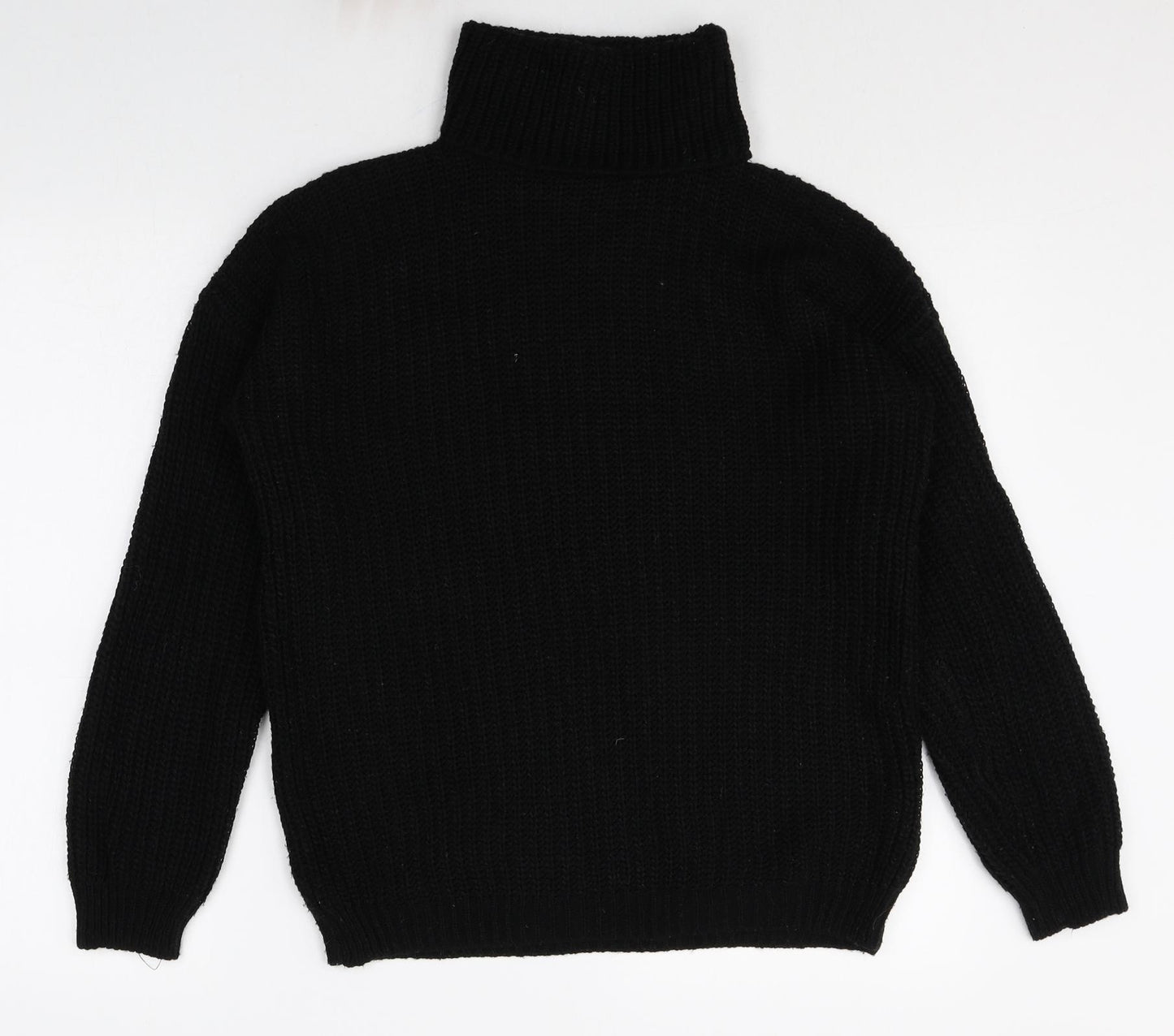 Boohoo Womens Black Roll Neck Acrylic Pullover Jumper Size 8