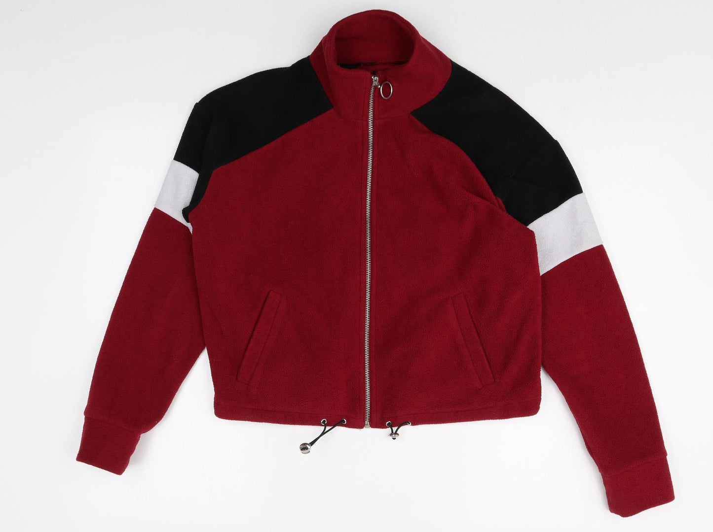 New Look Womens Red Geometric Jacket Size 8 Zip