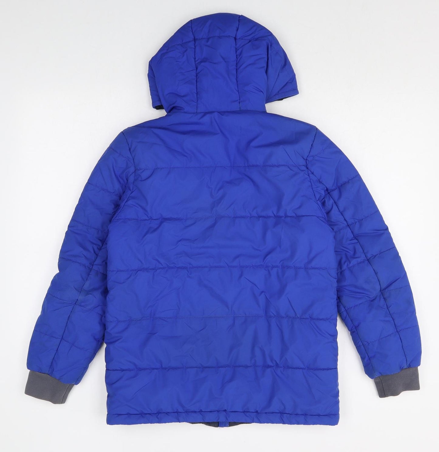 adidas Boys Blue Quilted Jacket Size 11-12 Years Zip