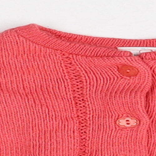 Adams Girls Pink Acrylic Cardigan Jumper Size 0-3 Months Button