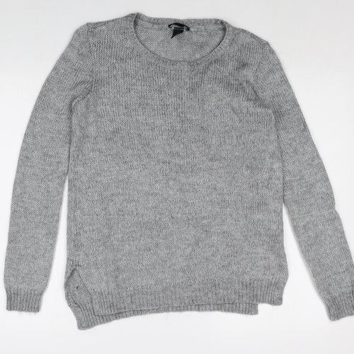 H&M Womens Grey Scoop Neck Acrylic Pullover Jumper Size XS