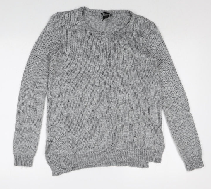 H&M Womens Grey Scoop Neck Acrylic Pullover Jumper Size XS