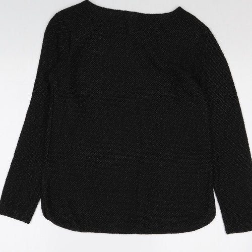 H&M Womens Black Boat Neck Cotton Pullover Jumper Size S