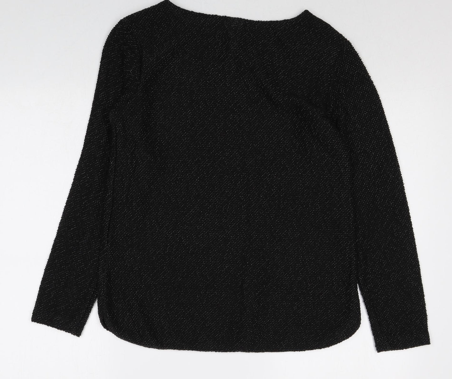 H&M Womens Black Boat Neck Cotton Pullover Jumper Size S