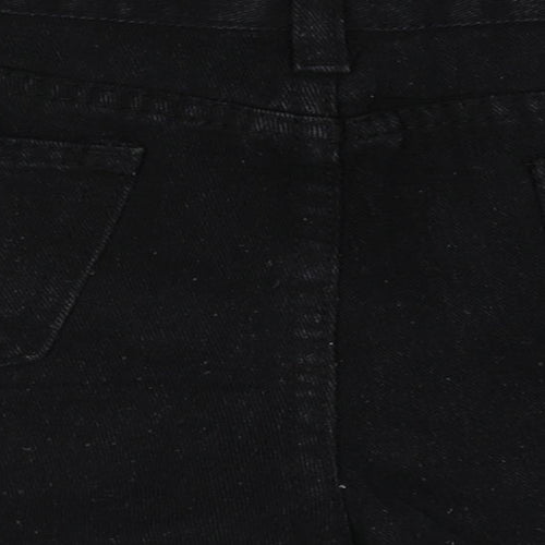 Preworn Womens Black Cotton Hot Pants Shorts Size L Regular Zip