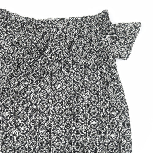 Atmosphere Womens Black Geometric Polyester A-Line Size 14 Off the Shoulder Pullover