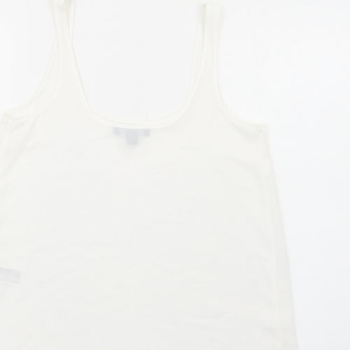 Primark Womens White Polyester Camisole Tank Size 8 Scoop Neck