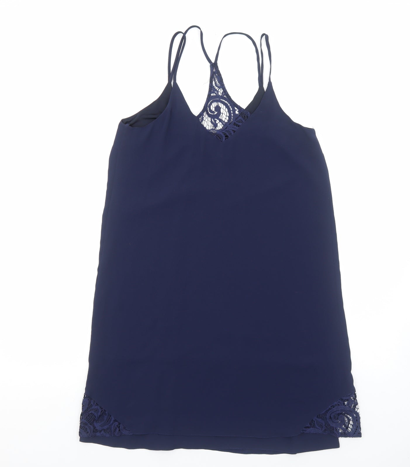 Therapy Womens Blue Polyester Slip Dress Size 10 V-Neck Pullover
