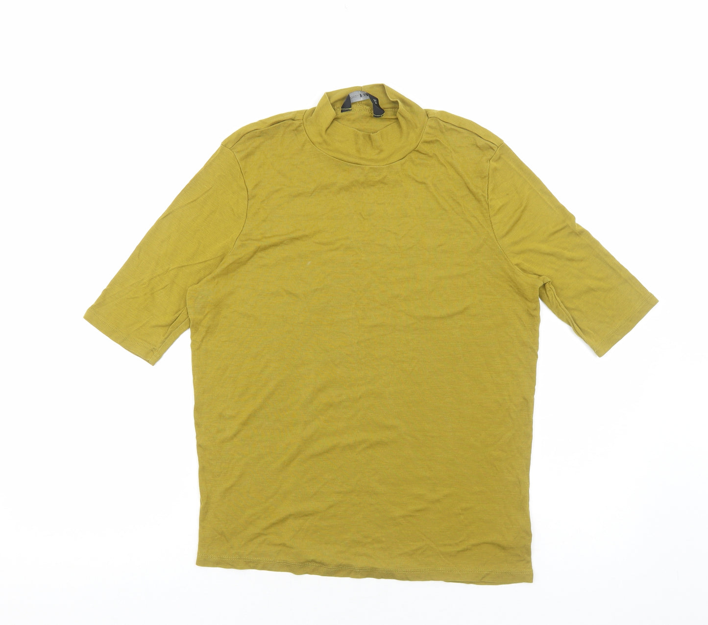 F&F Womens Green Lyocell Basic T-Shirt Size 20 Mock Neck