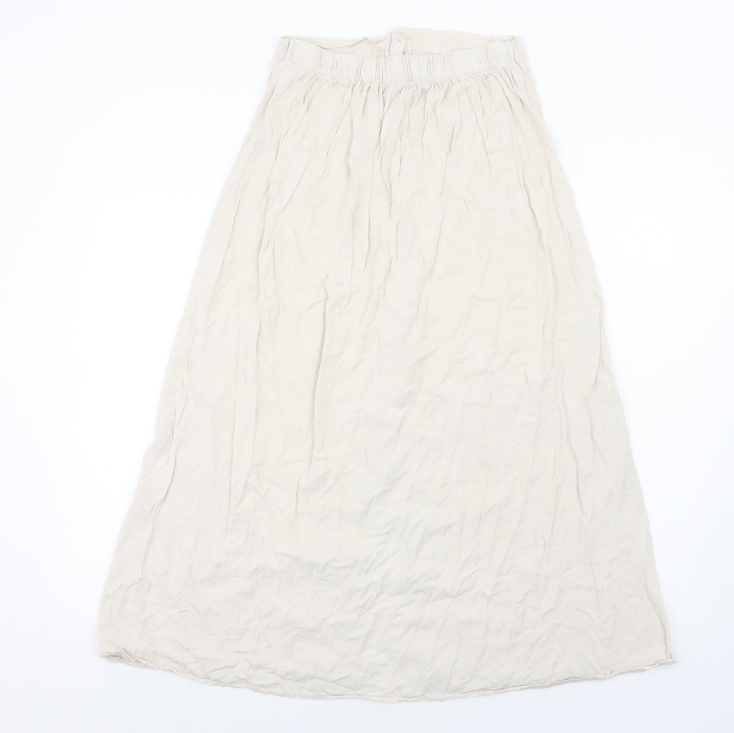 Boohoo Womens Beige Viscose A-Line Skirt Size 12 Button