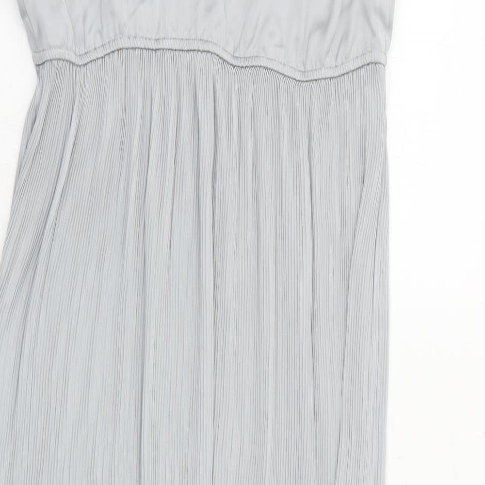 Zara Womens Grey Polyester Fit & Flare Size L V-Neck Pullover