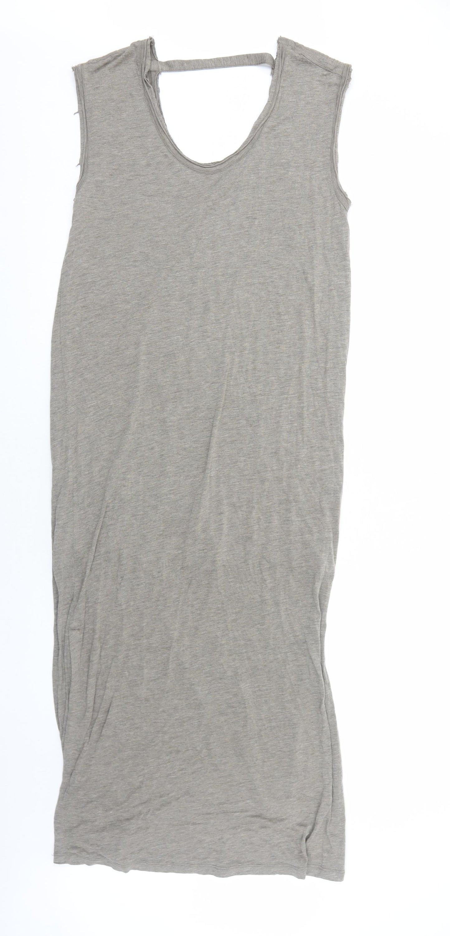 YAYA Womens Brown Viscose Tank Dress Size L Scoop Neck Pullover