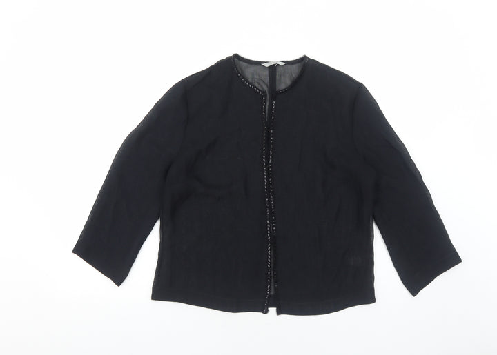 Marks and Spencer Womens Black Jacket Blazer Size 14 Hook & Eye