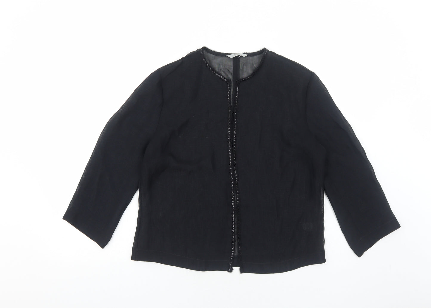 Marks and Spencer Womens Black Jacket Blazer Size 14 Hook & Eye