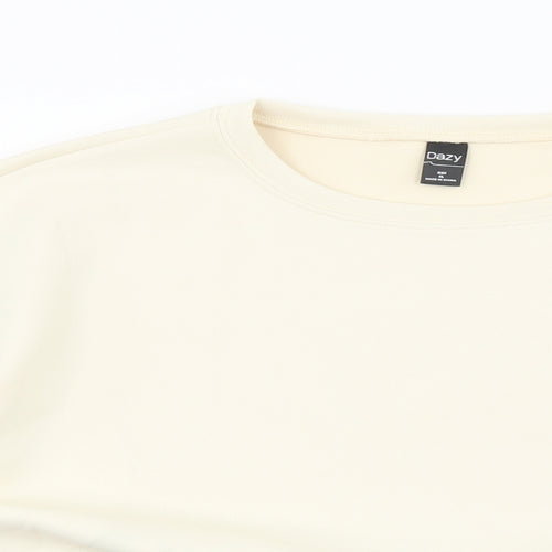 SheIn Womens Ivory Polyester Pullover Sweatshirt Size XL Pullover - Cropped