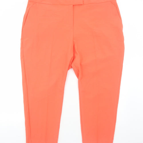 Tailored Womens Orange Polyester Cropped Trousers Size 26 Regular Zip
