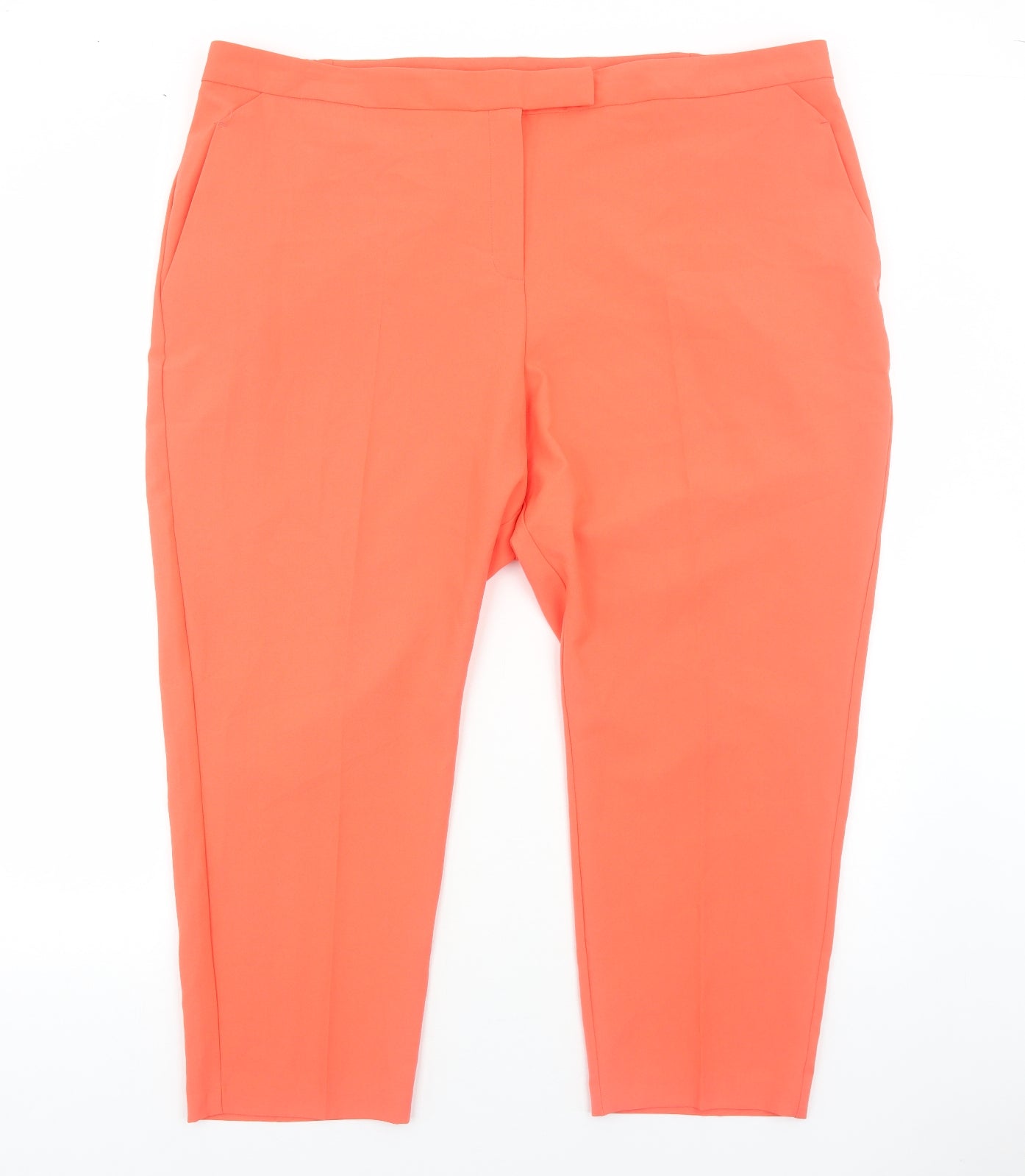Tailored Womens Orange Polyester Cropped Trousers Size 26 Regular Zip