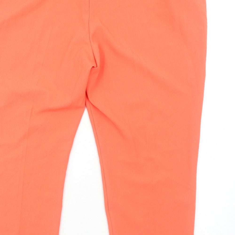 Tailored Womens Orange Polyester Cropped Trousers Size 26 Regular Zip