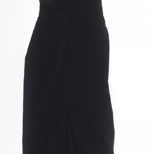 Zara Womens Black Cotton A-Line Size XS Halter Zip
