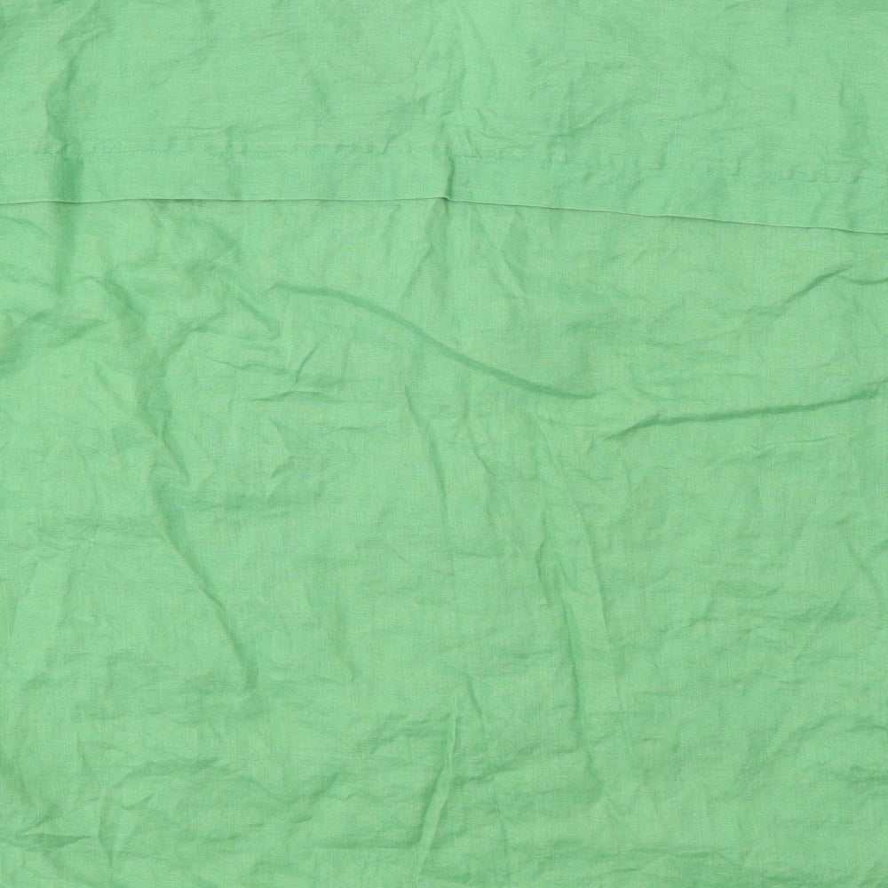 Marks and Spencer Womens Green Linen Basic Blouse Size 18 V-Neck
