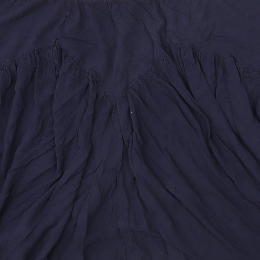 Marks and Spencer Womens Blue Viscose A-Line Skirt Size 20 Drawstring