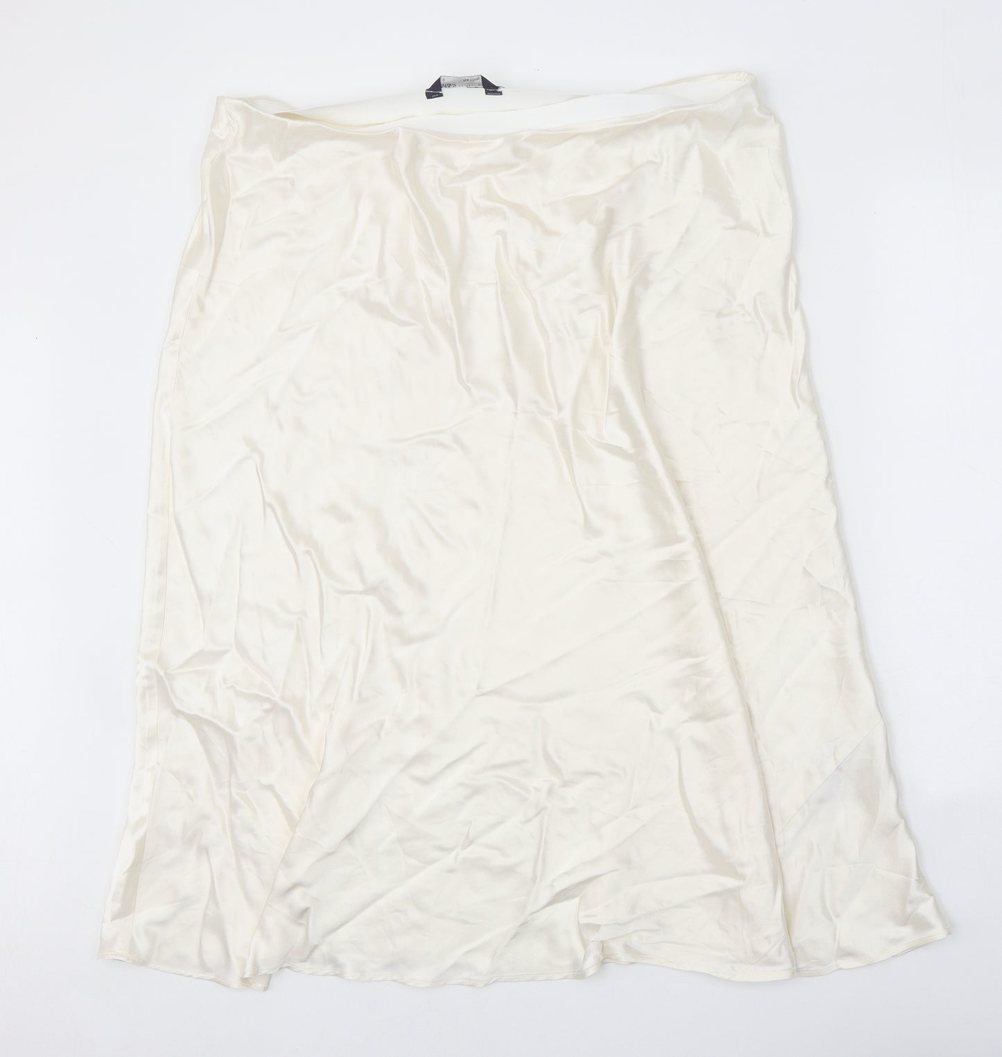 Marks and Spencer Womens White Viscose A-Line Skirt Size 22