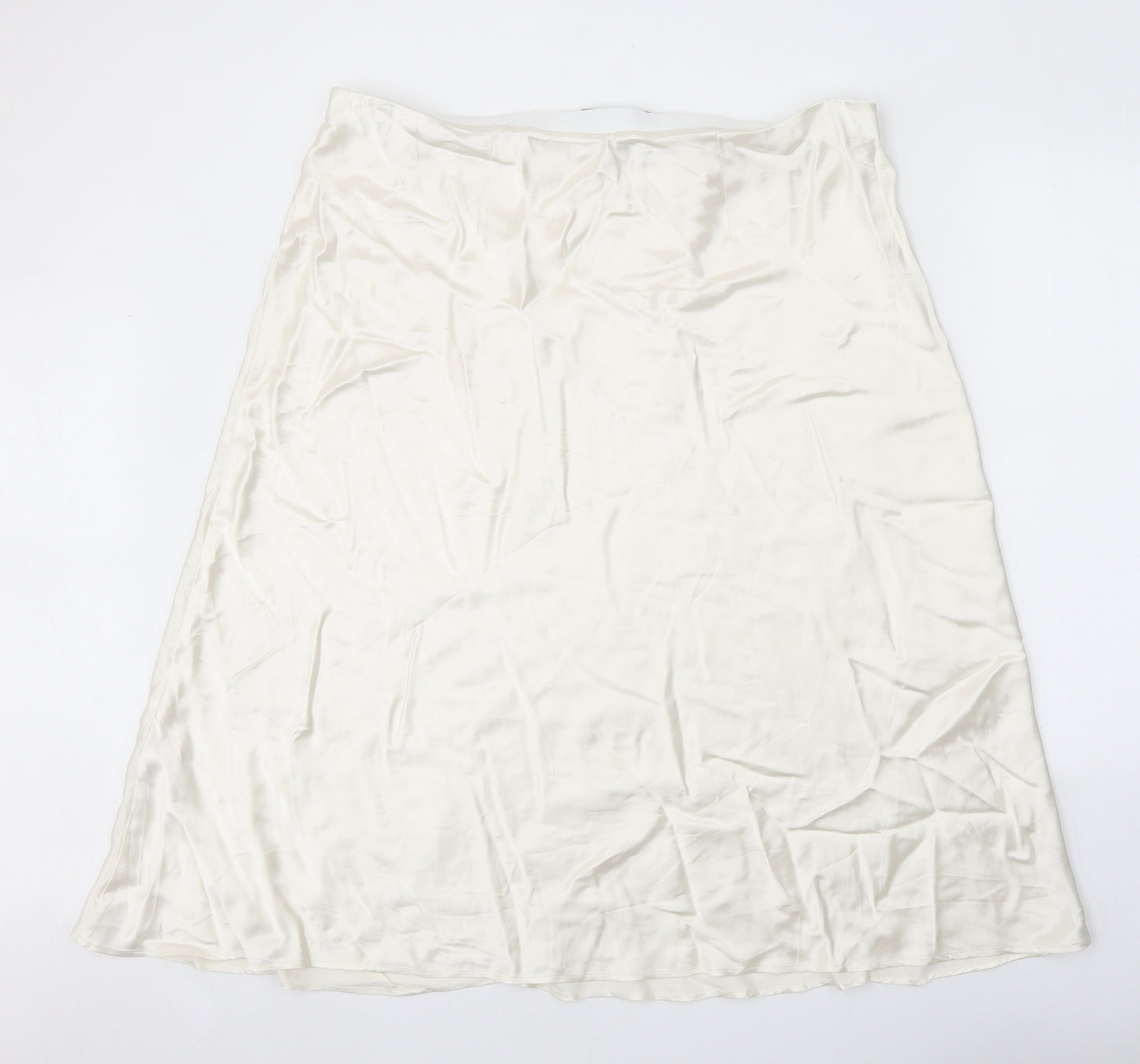 Marks and Spencer Womens White Viscose A-Line Skirt Size 22