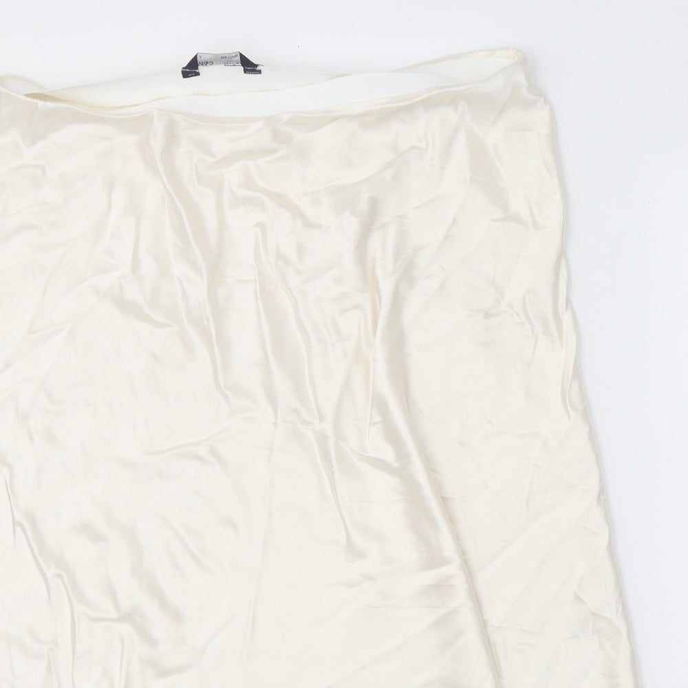 Marks and Spencer Womens White Viscose A-Line Skirt Size 22