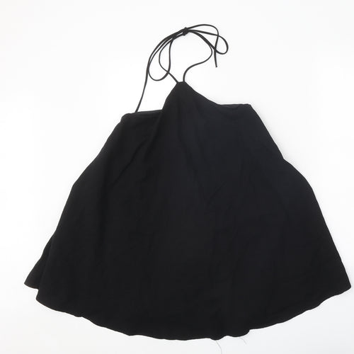 Zara Womens Black Polyester Trapeze & Swing Size XS Halter Tie