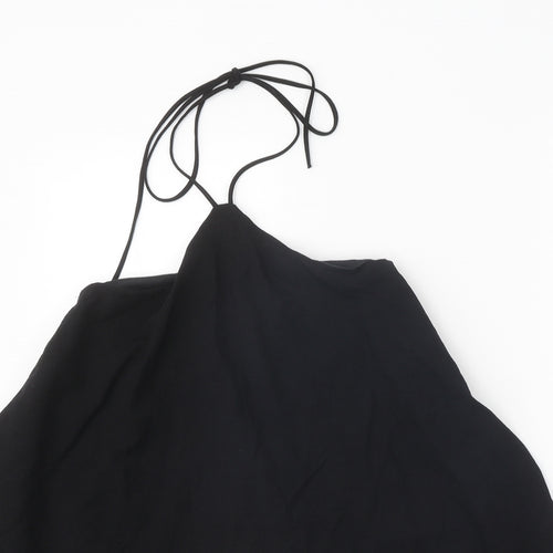 Zara Womens Black Polyester Trapeze & Swing Size XS Halter Tie