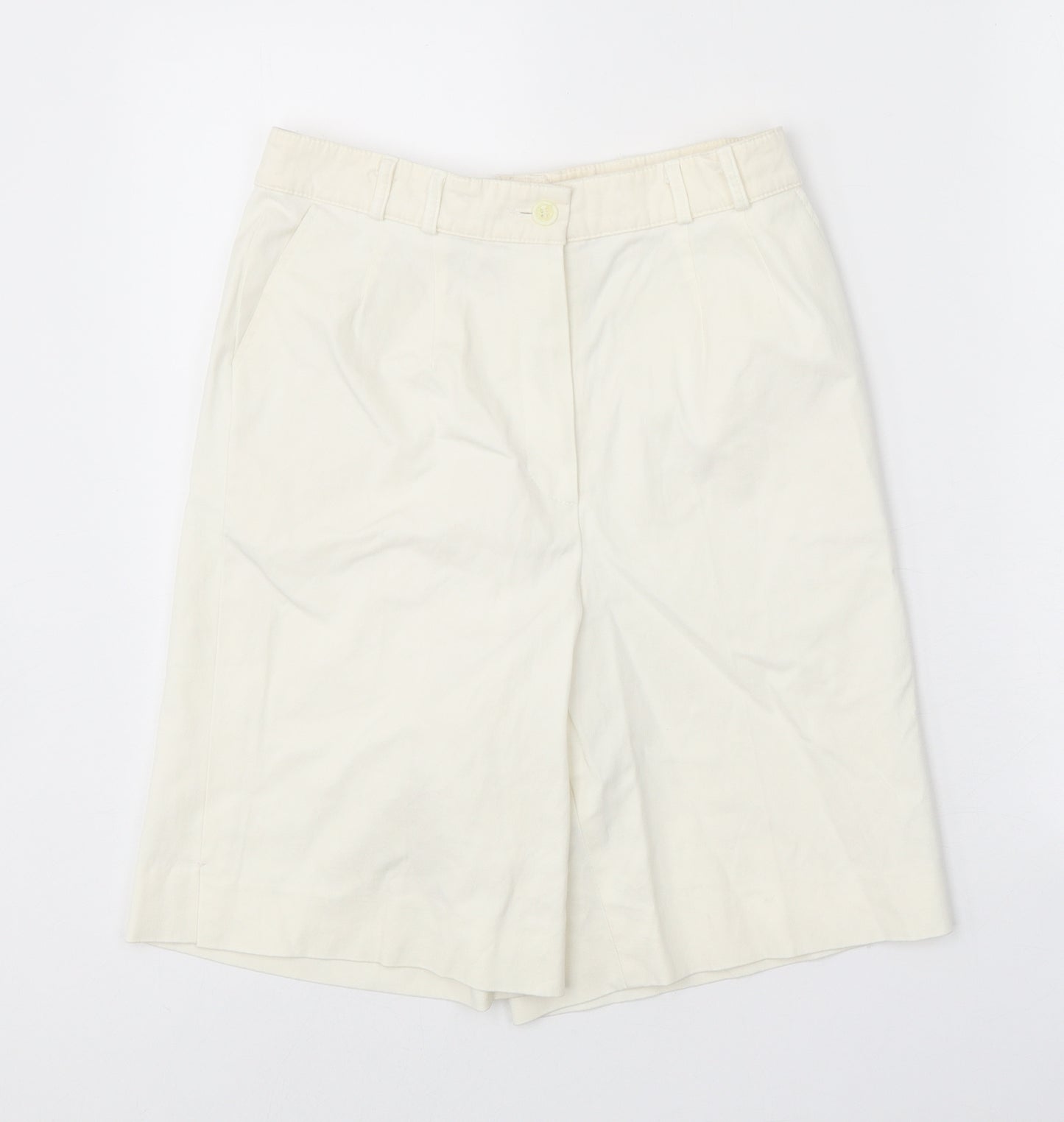 Bianca Womens White Lyocell Bermuda Shorts Size 12 Regular Zip