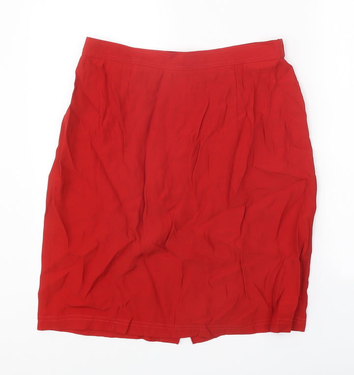 Carole Little Womens Red Acetate A-Line Skirt Size 12 Zip