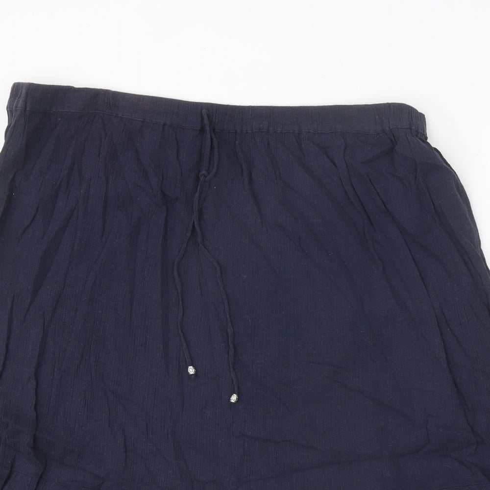 Bonmarché Womens Blue Acetate Peasant Skirt Size L Tie