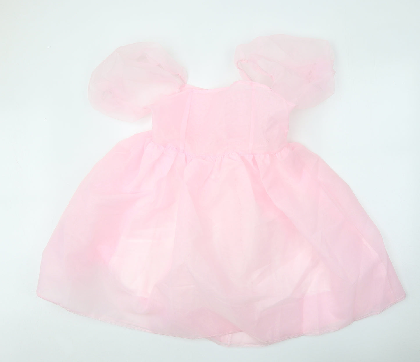 Preworn Womens Pink Cotton Skater Dress Size M Scoop Neck Zip