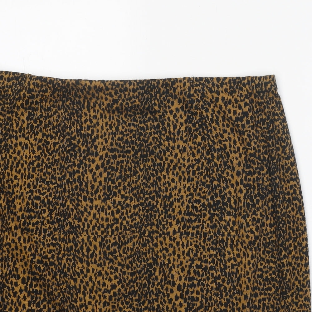 Papaya Womens Brown Animal Print Polyester Bandage Skirt Size 18 - Leopard Pattern