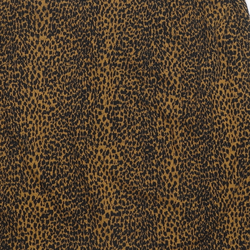 Papaya Womens Brown Animal Print Polyester Bandage Skirt Size 18 - Leopard Pattern