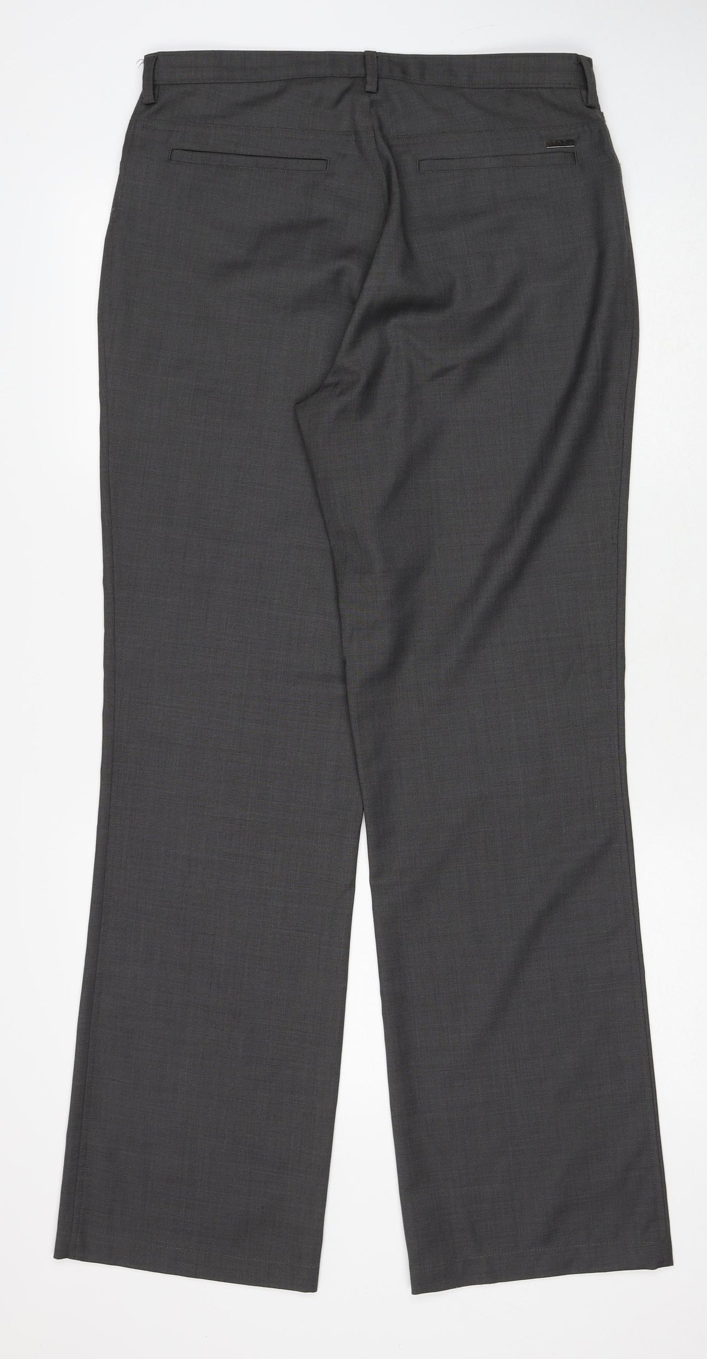 NEXT Womens Grey Wool Trousers Size 32 in Regular Zip