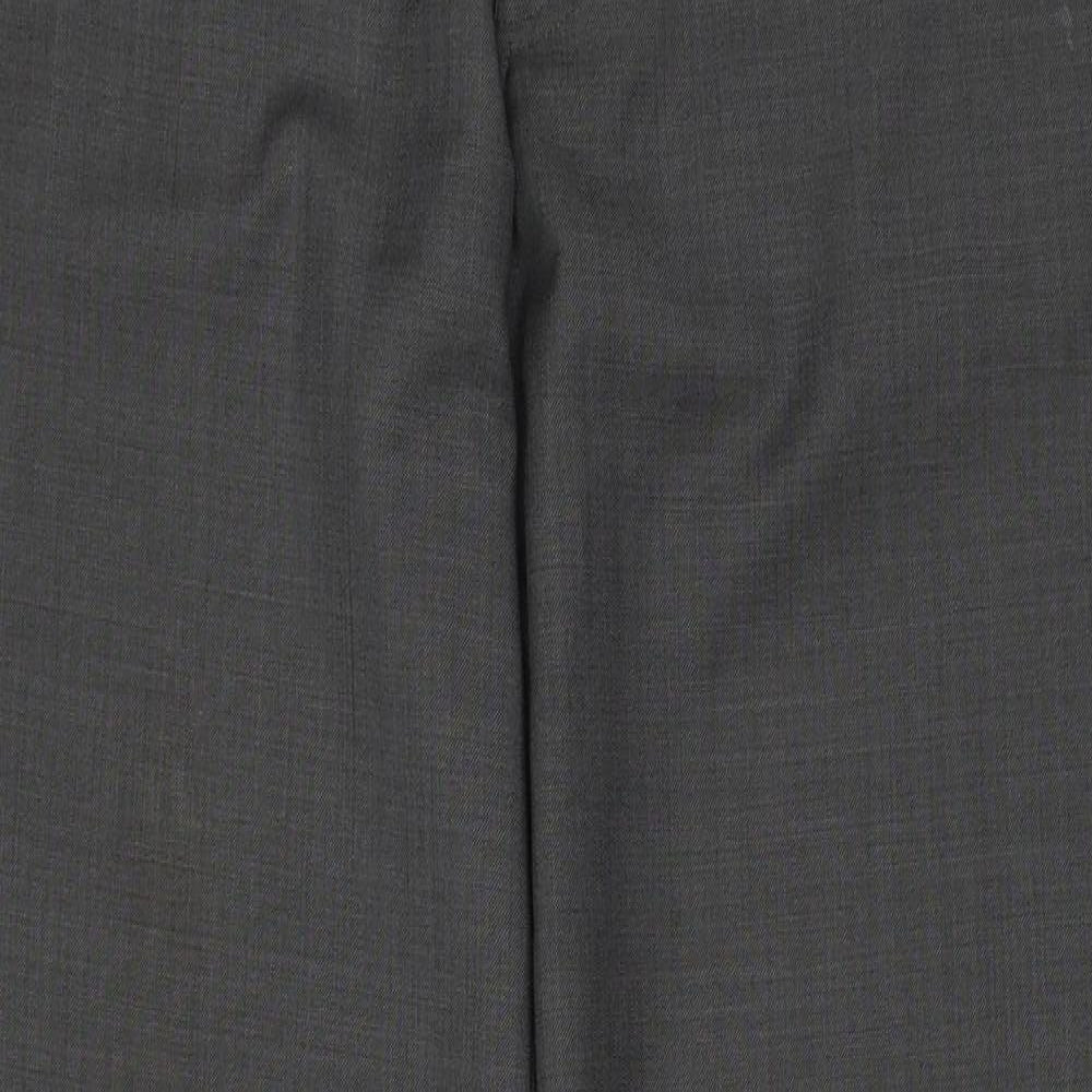 NEXT Womens Grey Wool Trousers Size 32 in Regular Zip