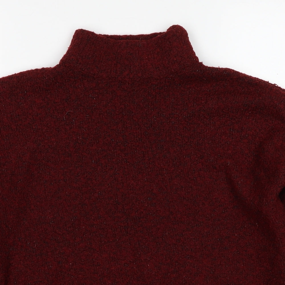 New Look Womens Red High Neck Polyester Pullover Jumper Size 8