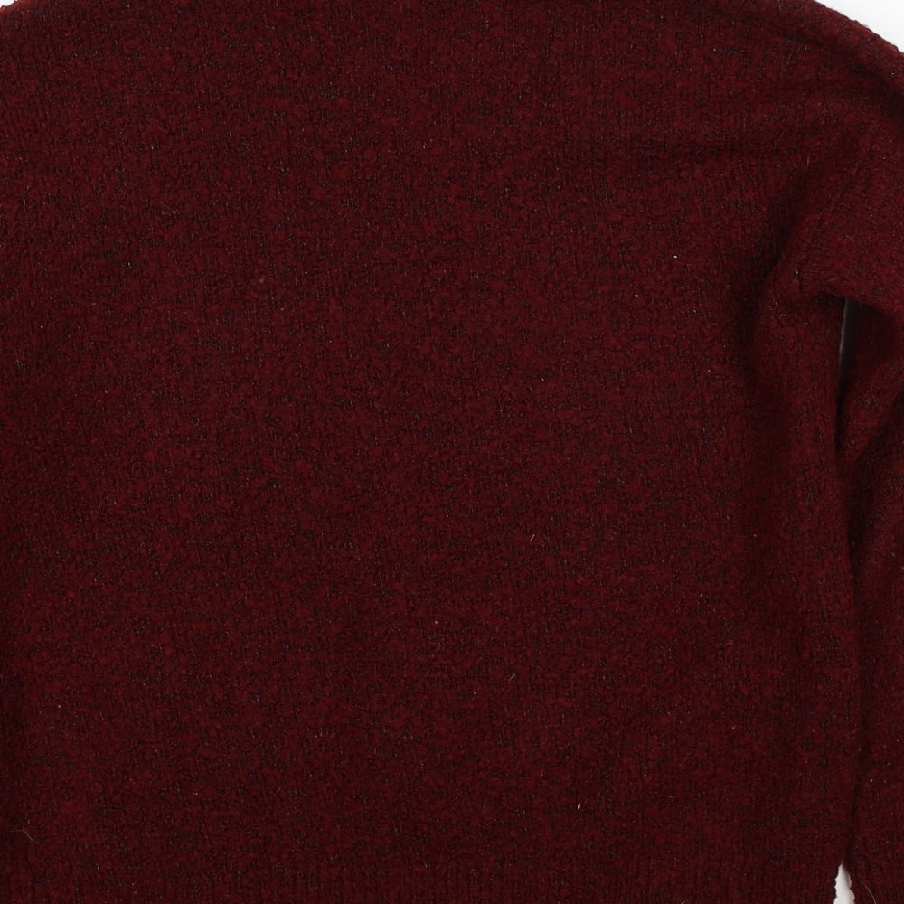 New Look Womens Red High Neck Polyester Pullover Jumper Size 8