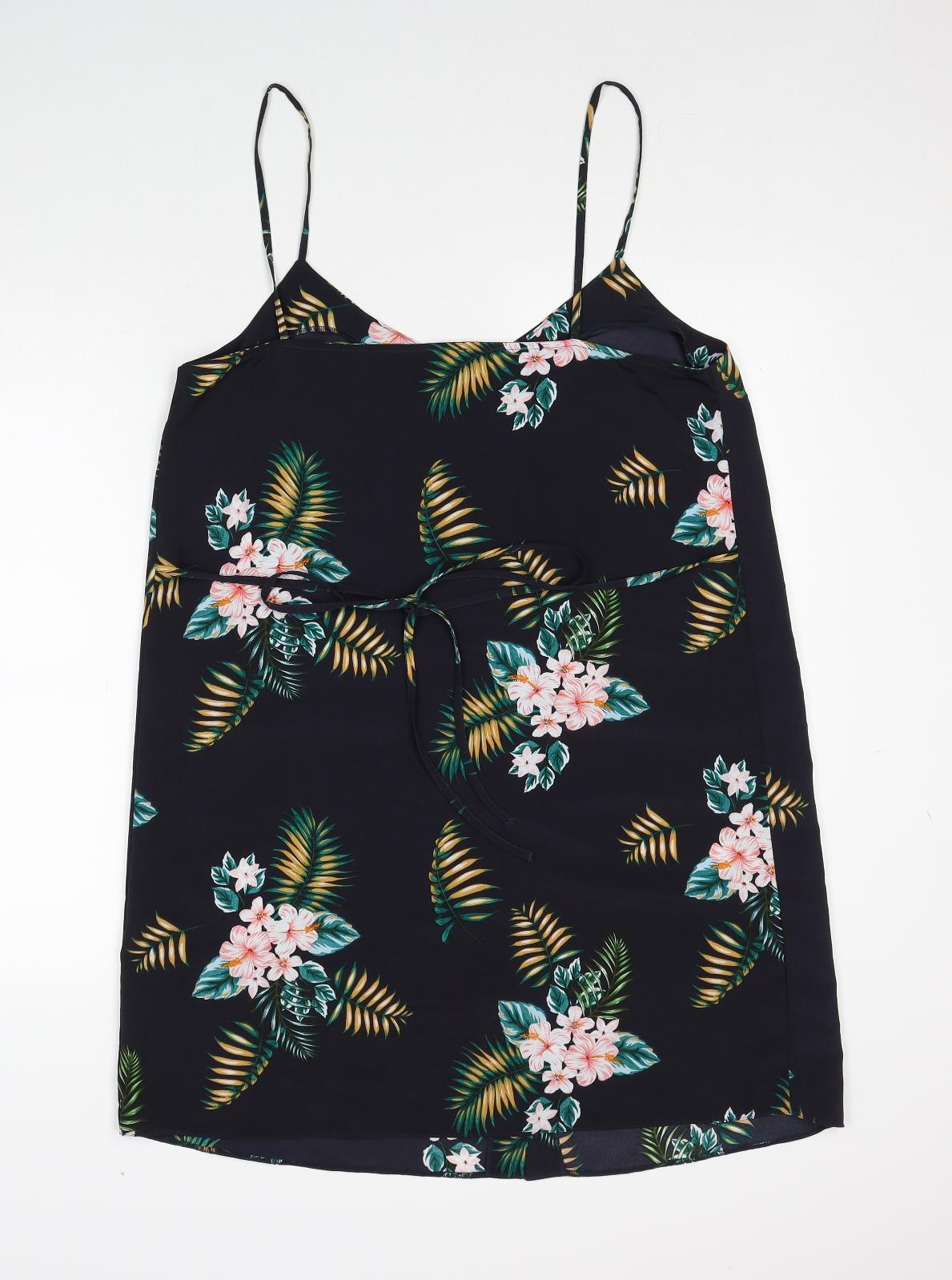 Primark Womens Black Geometric Polyester Camisole Tank Size 16 V-Neck