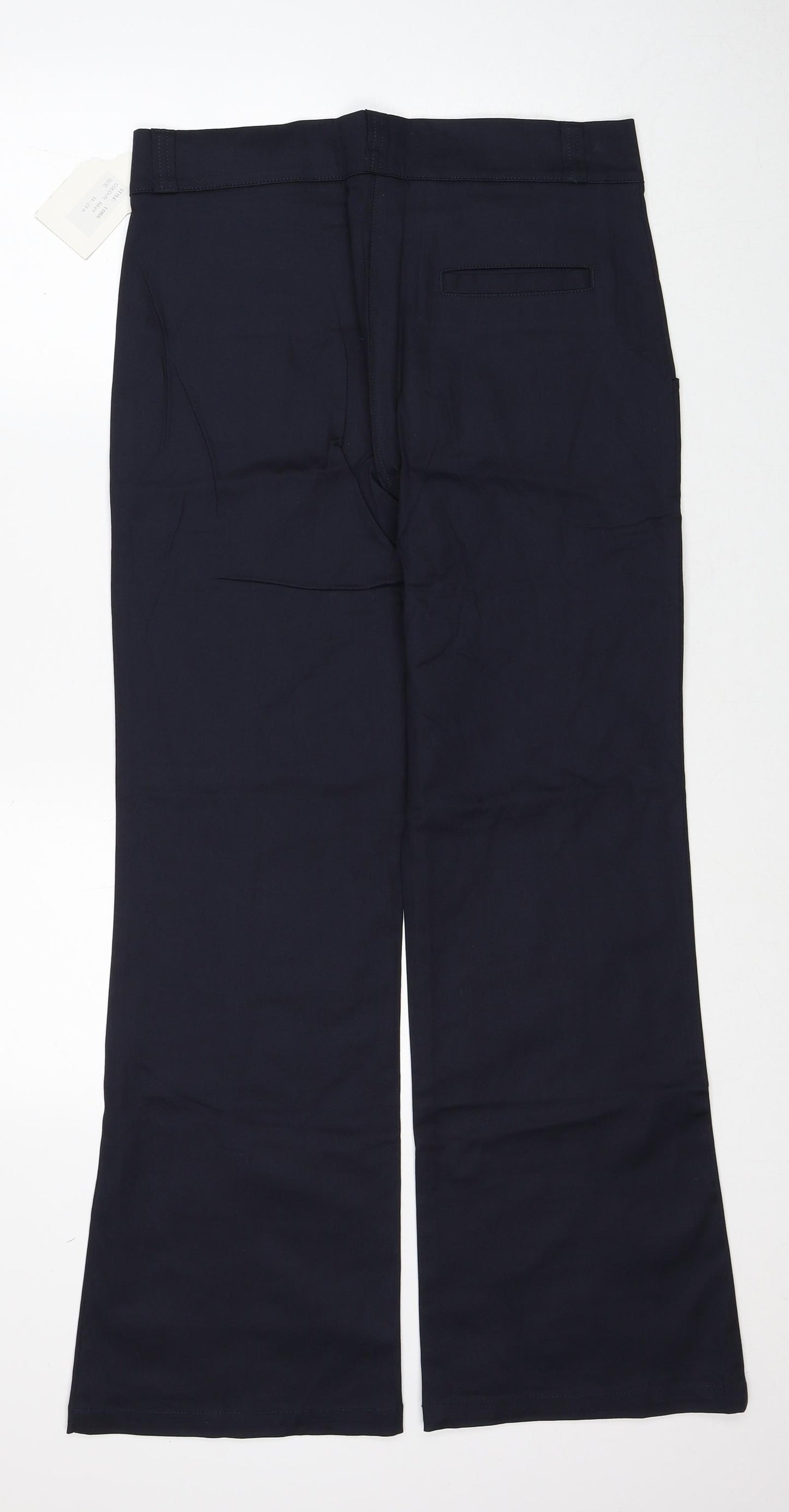 Moose Golf Womens Black Cotton Trousers Size 14 L29 in Regular Zip