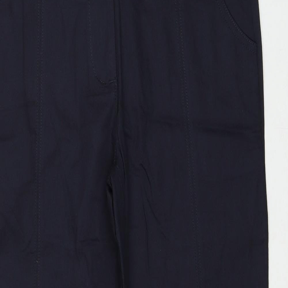 Moose Golf Womens Black Cotton Trousers Size 14 L29 in Regular Zip