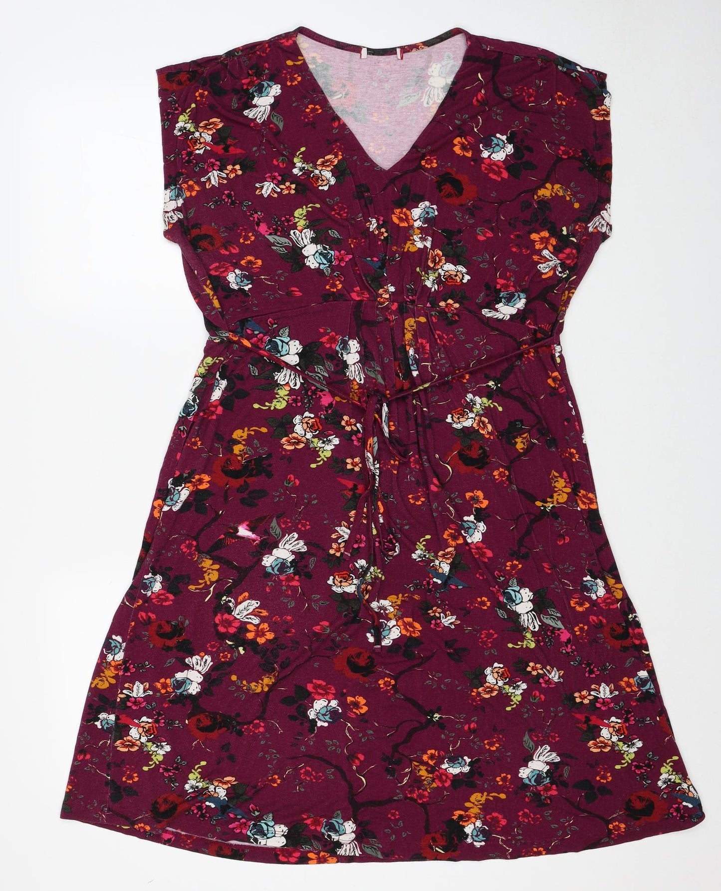 Joe Browns Womens Multicoloured Floral Viscose A-Line Size 16 V-Neck Pullover
