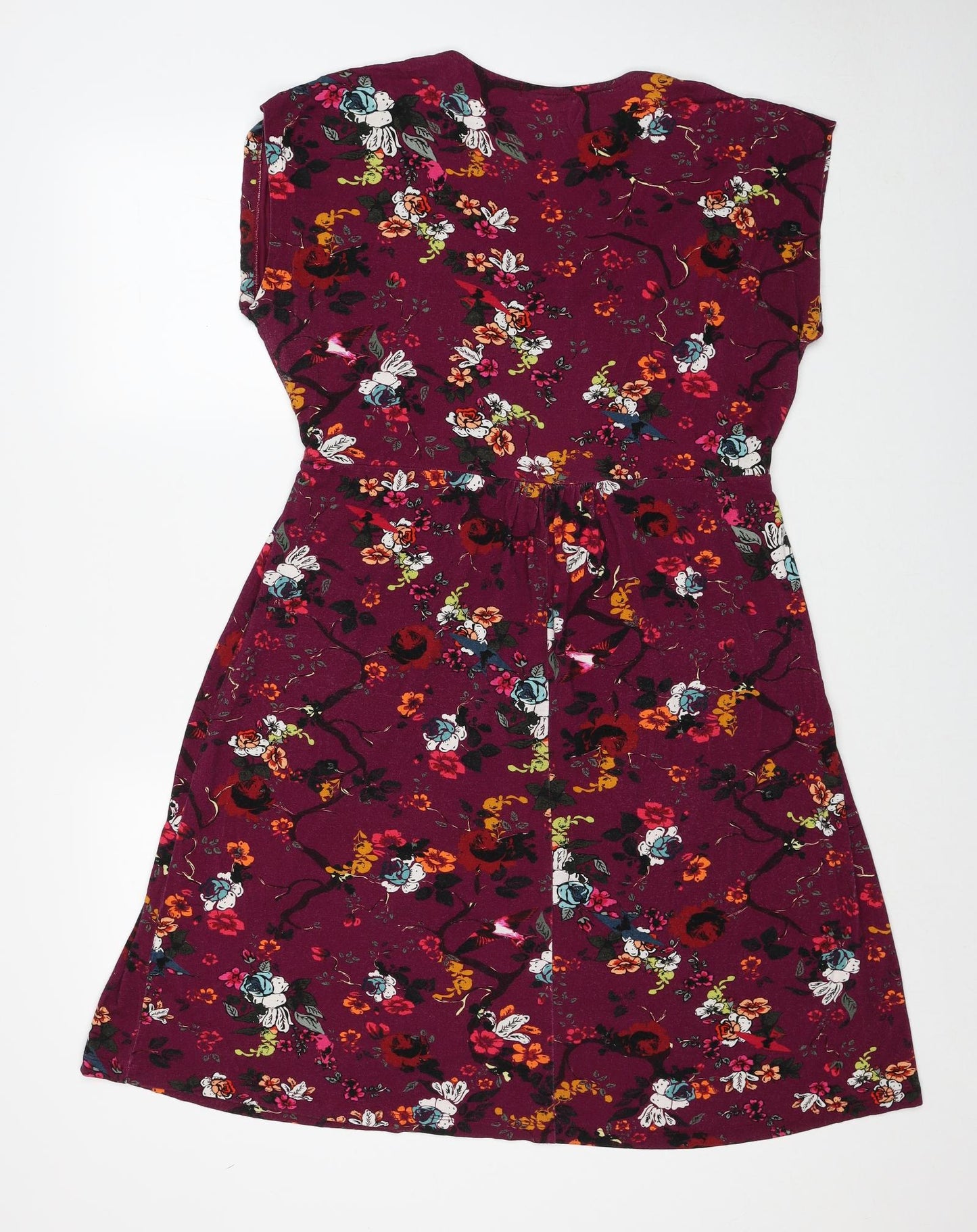 Joe Browns Womens Multicoloured Floral Viscose A-Line Size 16 V-Neck Pullover