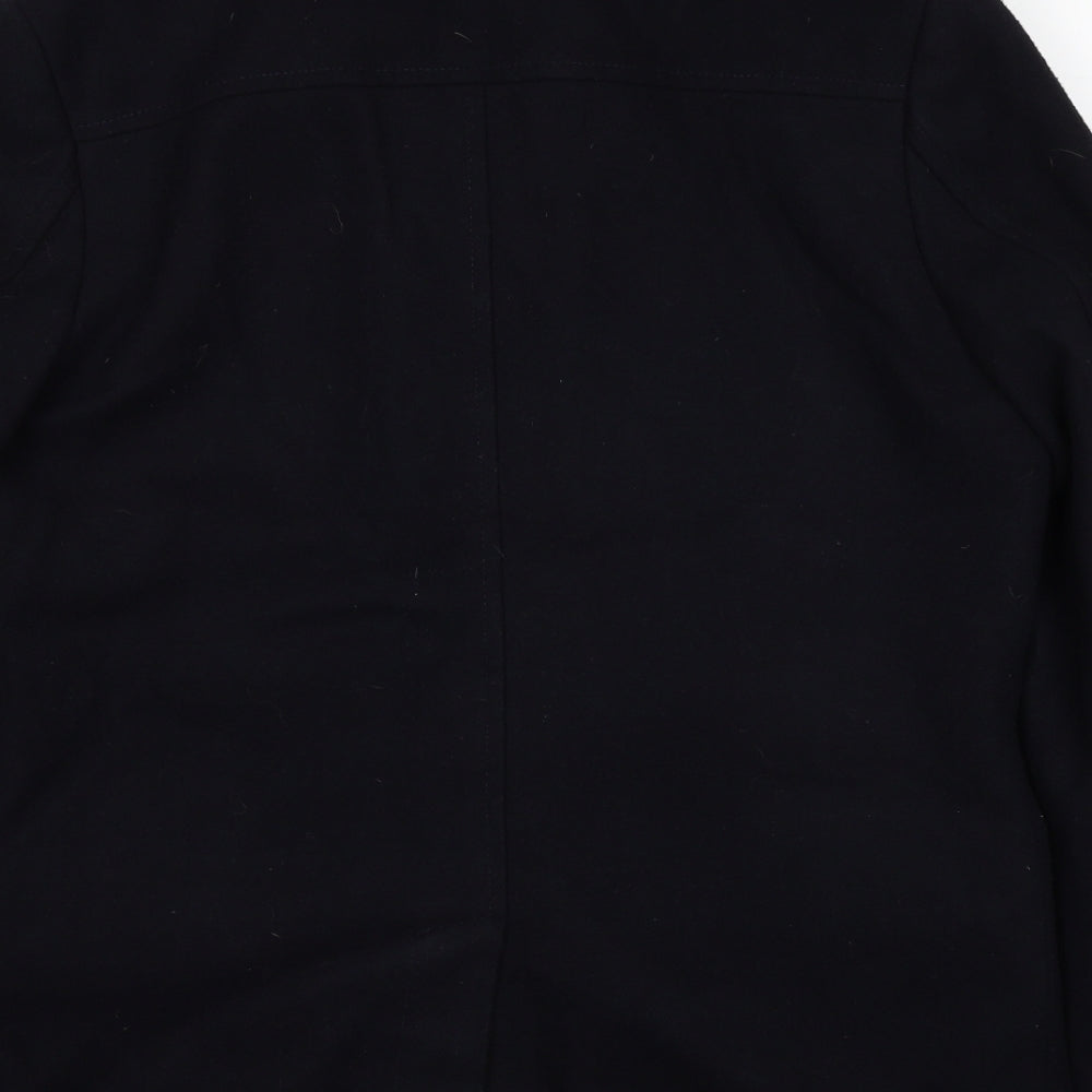 Debenhams Mens Black Pea Coat Coat Size M Button
