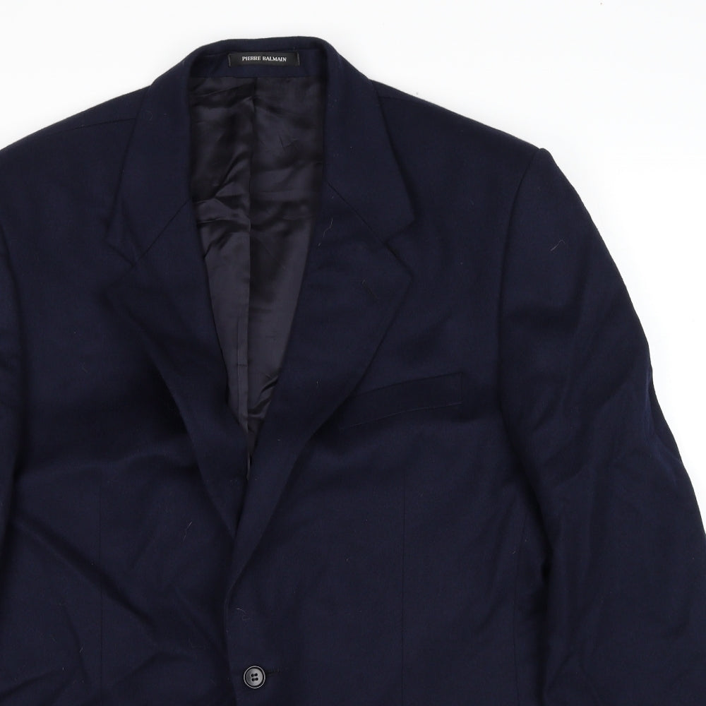 Pierre Balmain Mens Blue Wool Jacket Suit Jacket Size 44 Regular