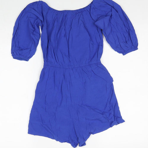 Quiz Womens Blue Polyester Playsuit One-Piece Size 6 Pullover