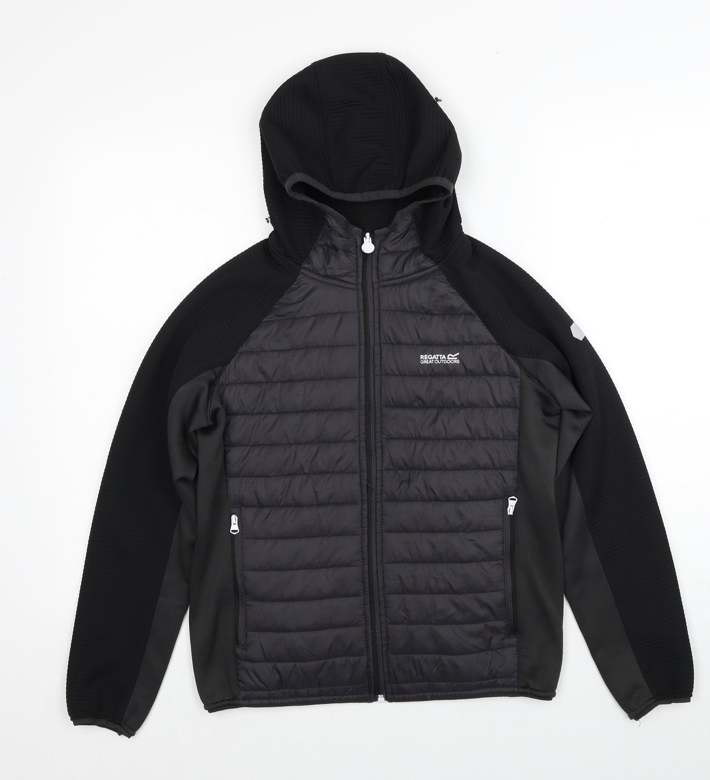Regatta Boys Black Quilted Jacket Size 13 Years Zip