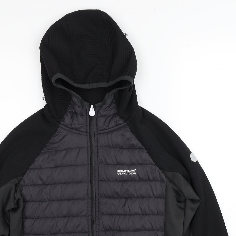 Regatta Boys Black Quilted Jacket Size 13 Years Zip